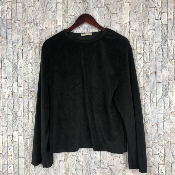 Zara Tops - Zara Black Velour Long Sleeve Top